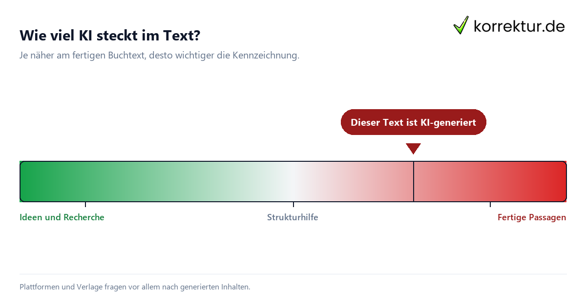 Wie viel KI steckt im Text? KI im Buch kennzeichnen: Skala für generierte Inhalte