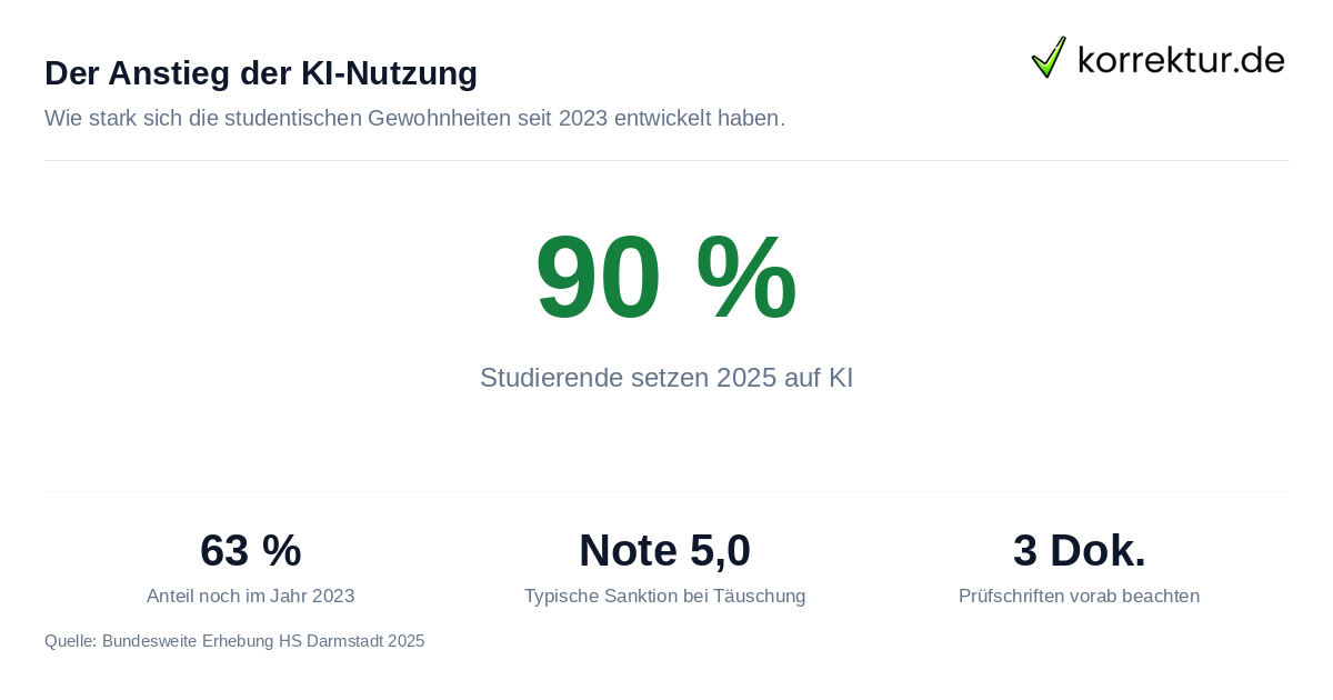 KI-Nutzungsstatistik in Hausarbeiten Deutschland 2025 Vergleich 2023