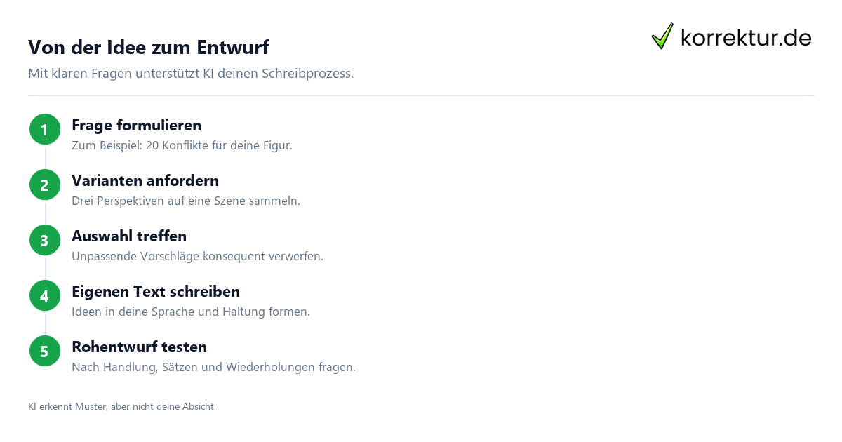 Schritt für Schritt KI-Schreibtools: Schritte