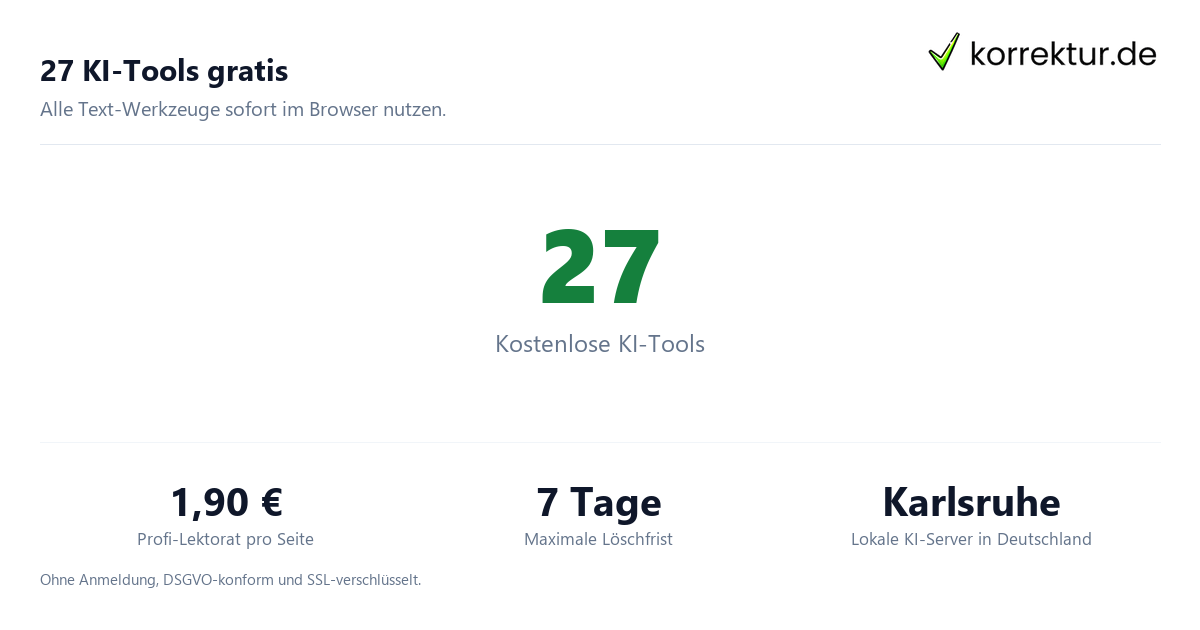 27 KI-Tools gratis Kostenlose KI-Tools für Texte: 27 Tools und Datenschutz