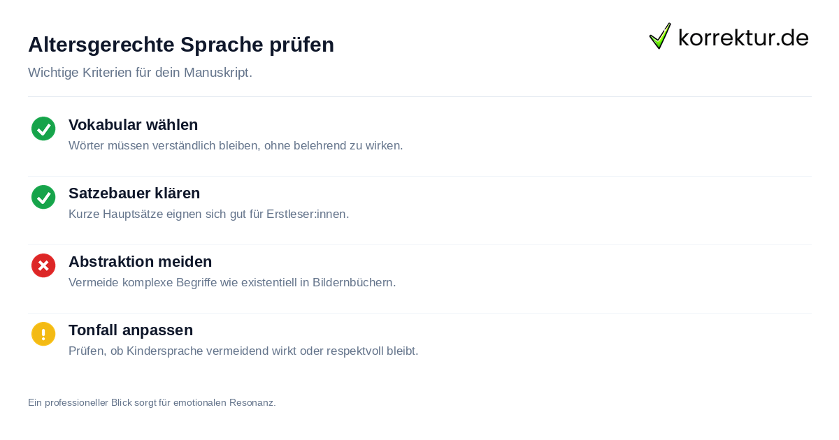 Checkliste für Kinderbuch und Jugendroman Lektorat