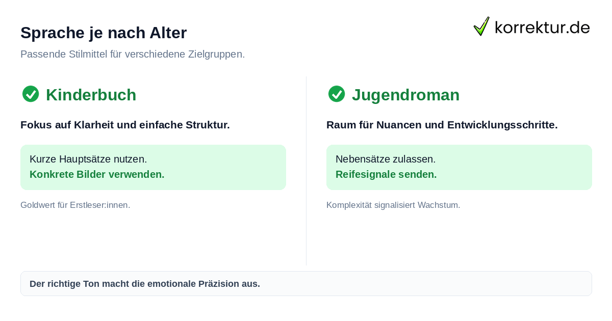 Sprache je nach Alter Unterschied zwischen Kindern und Jugendlichen im Roman