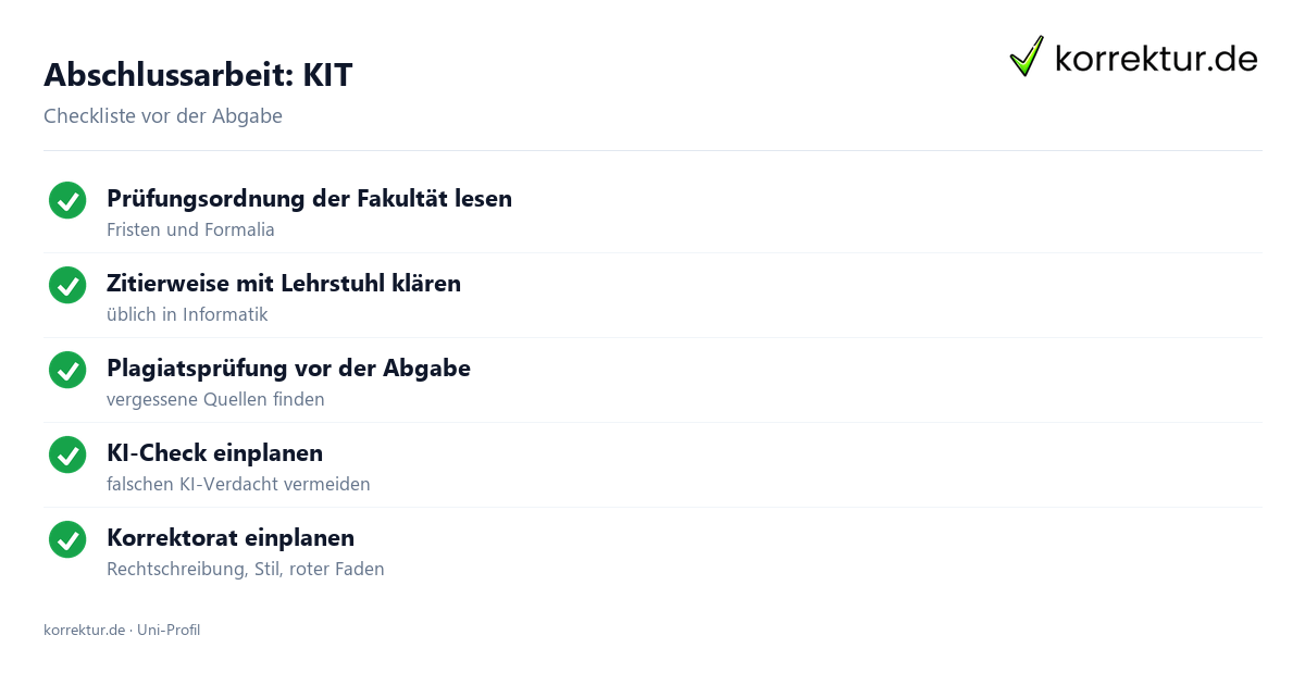 Abschlussarbeit am KIT Karlsruhe: Formalia, Zitierweise und Plagiatsprüfung