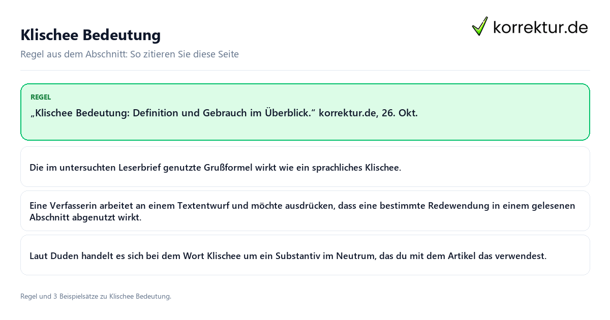 Klischee Bedeutung Konkrete Regel und vollständige Beispielsätze zu Klischee Bedeutung