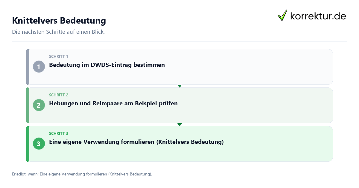 Knittelvers Bedeutung mit einem Ablauf aus Prüfung, Kontakt und Dokumentation