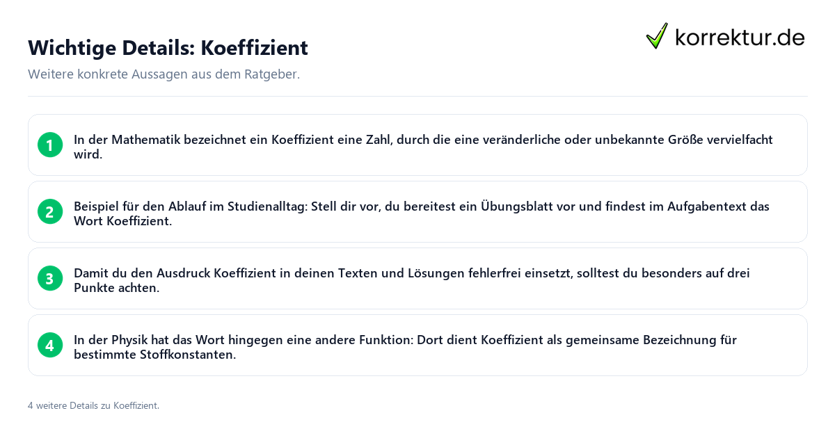 Konkrete Details zu Koeffizient