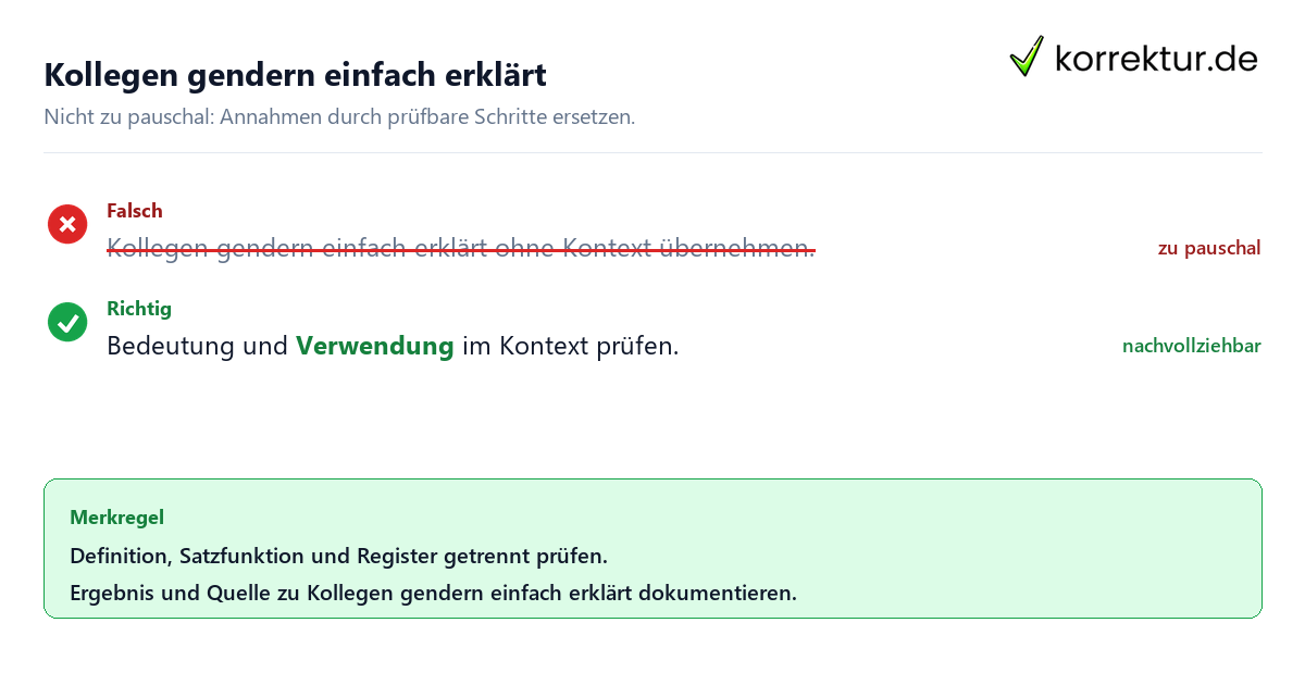Ungeeignete und belastbare Vorgehensweise bei Kollegen gendern einfach erklärt