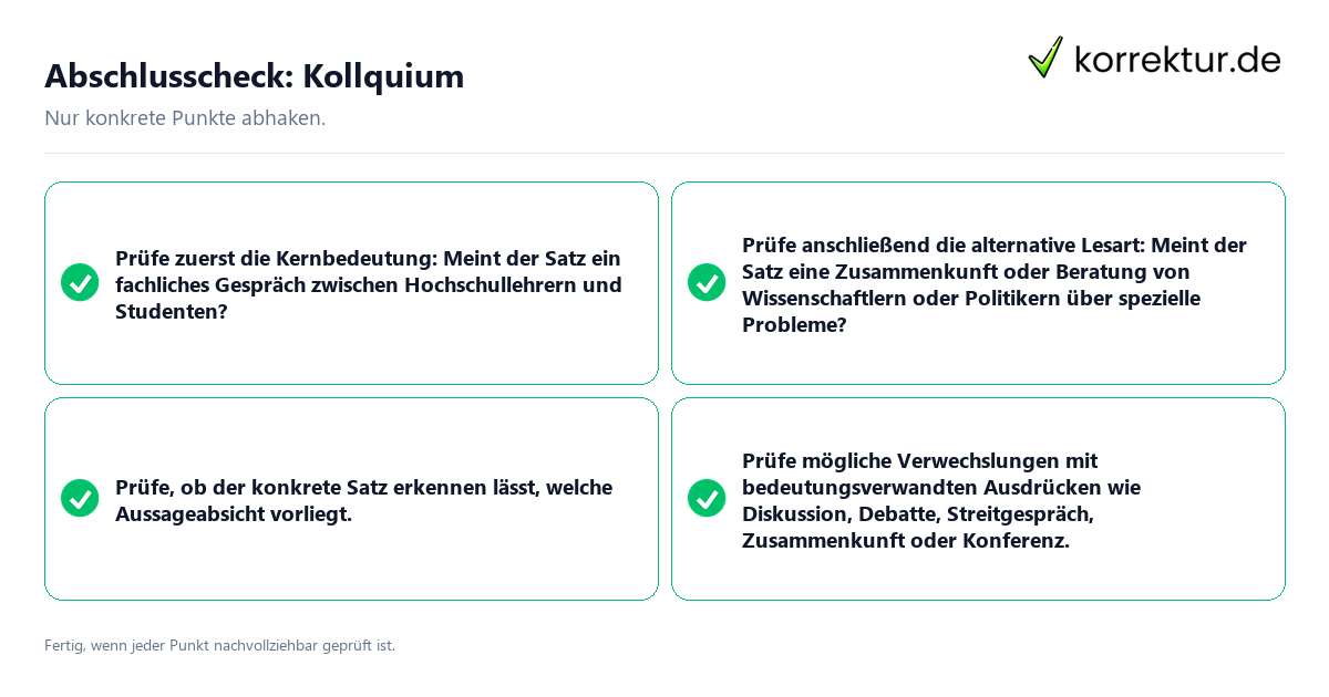 Abschlusscheck: Kollquium Konkreter Abschlusscheck zu Kollquium