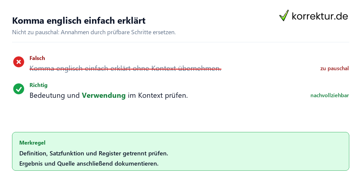 Komma englisch einfach erklärt Ungeeignete und belastbare Vorgehensweise bei Komma englisch einfach erklärt