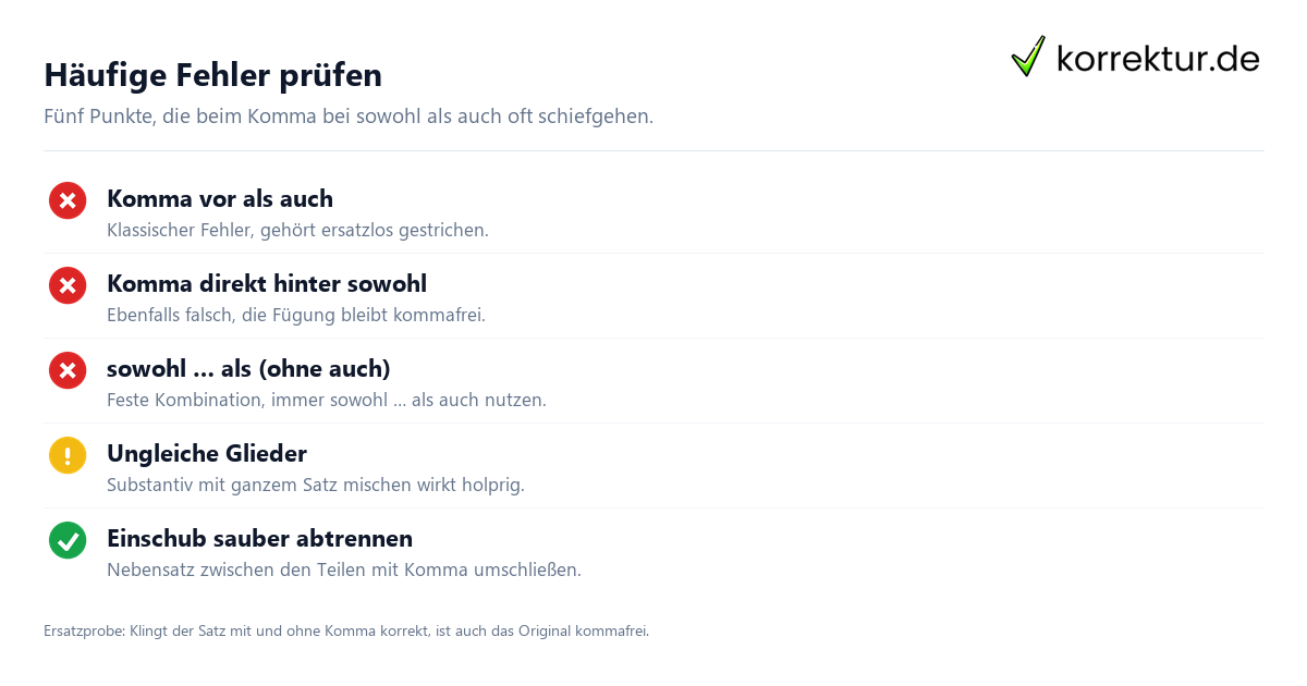 Komma bei sowohl als auch