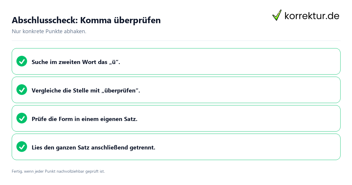 Abschlusscheck: Komma überprüfen Konkreter Abschlusscheck zu Komma überprüfen