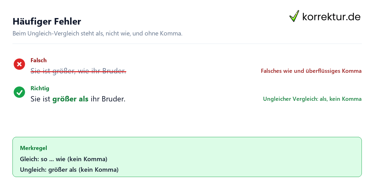 Komma vor wie