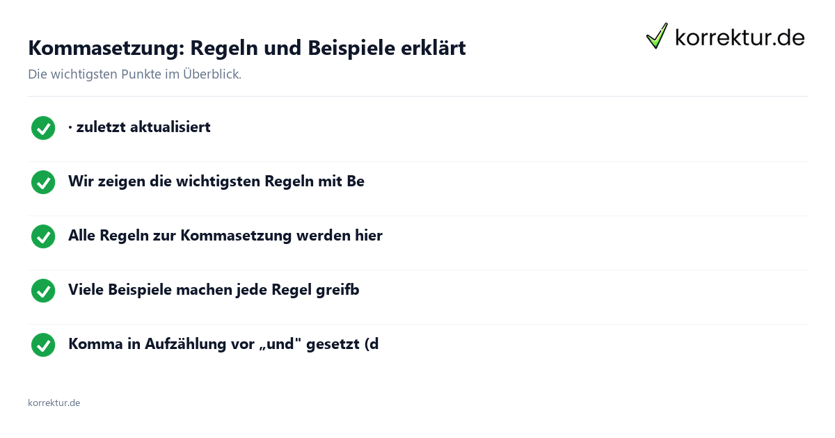 Kommasetzung: Regeln und Beispiele erklärt Kommasetzung: Regeln und Beispiele erklärt