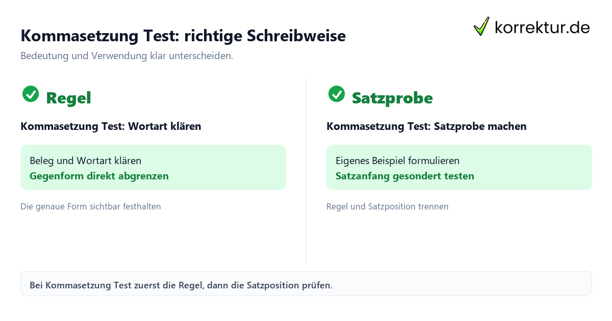 Kommasetzung Test: richtige Schreibweise Kommasetzung Test: richtige Schreibweise mit Bedeutung und passender Verwendung im Vergleich
