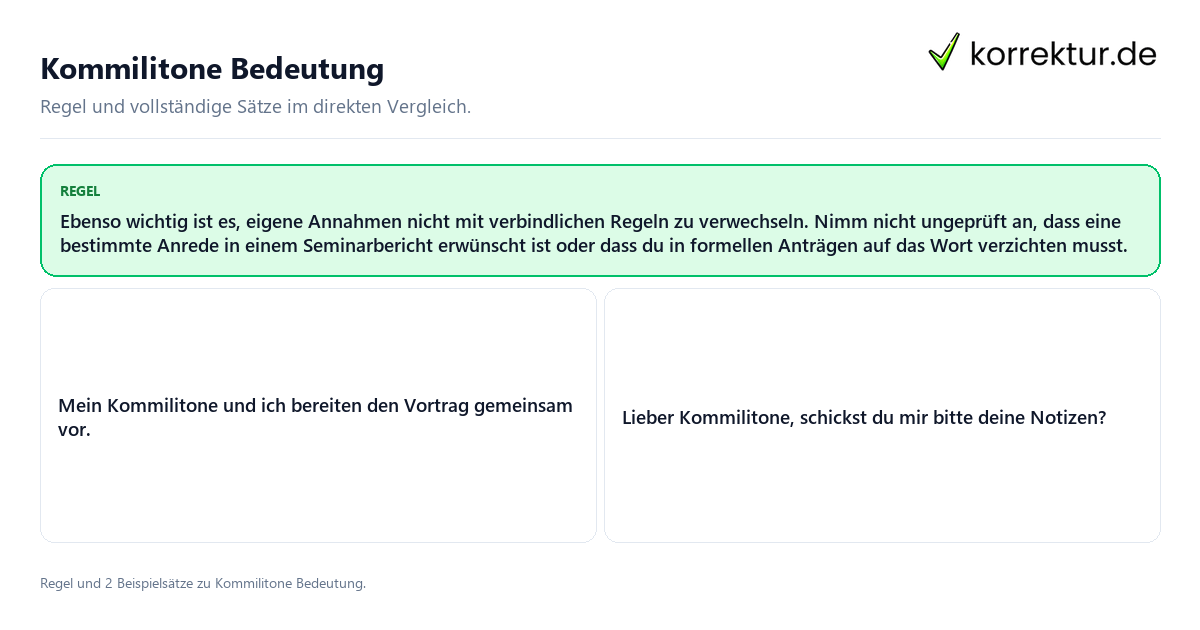 Kommilitone Bedeutung Konkrete Regel und vollständige Beispielsätze zu Kommilitone Bedeutung