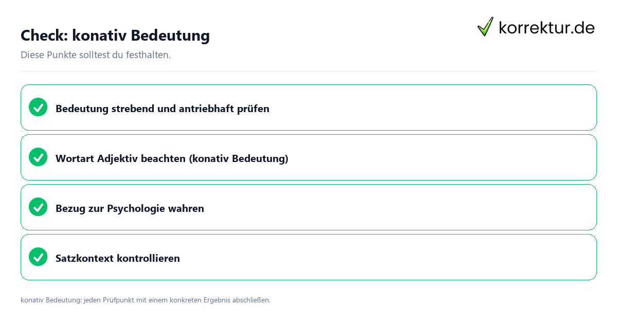 Check: konativ Bedeutung Konativ Bedeutung mit einer themenspezifischen Checkliste