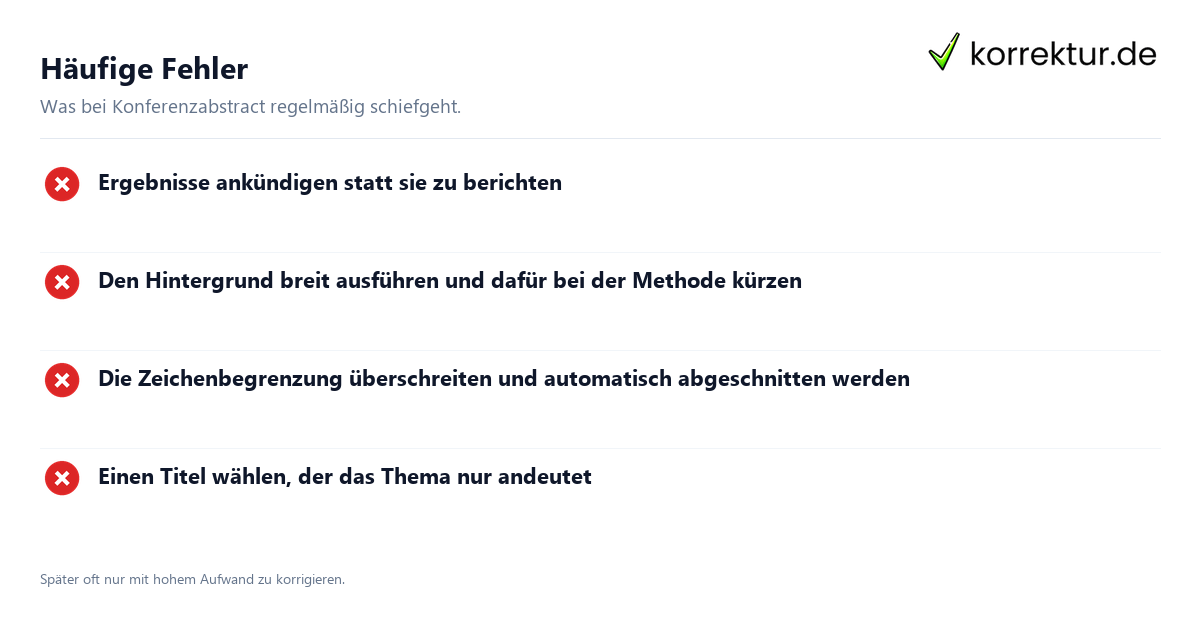 Ein Konferenzabstract schreiben und einreichen: häufige Fehler