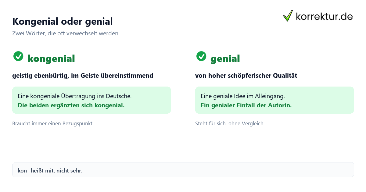 Kongenial oder genial Kongenial Bedeutung: Unterschied zu genial