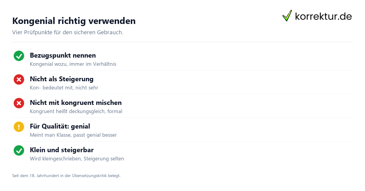 Kongenial Bedeutung: Regeln für die richtige Verwendung