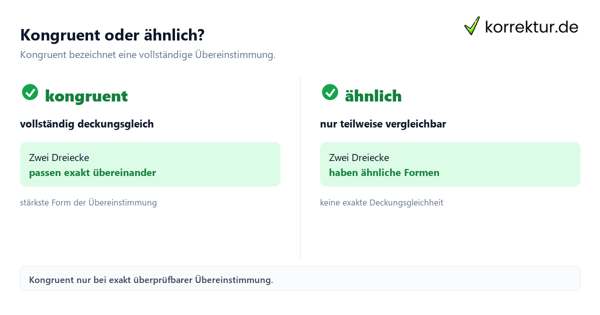 Kongruent oder ähnlich? kongruent Bedeutung: Abgrenzung zu ähnlich