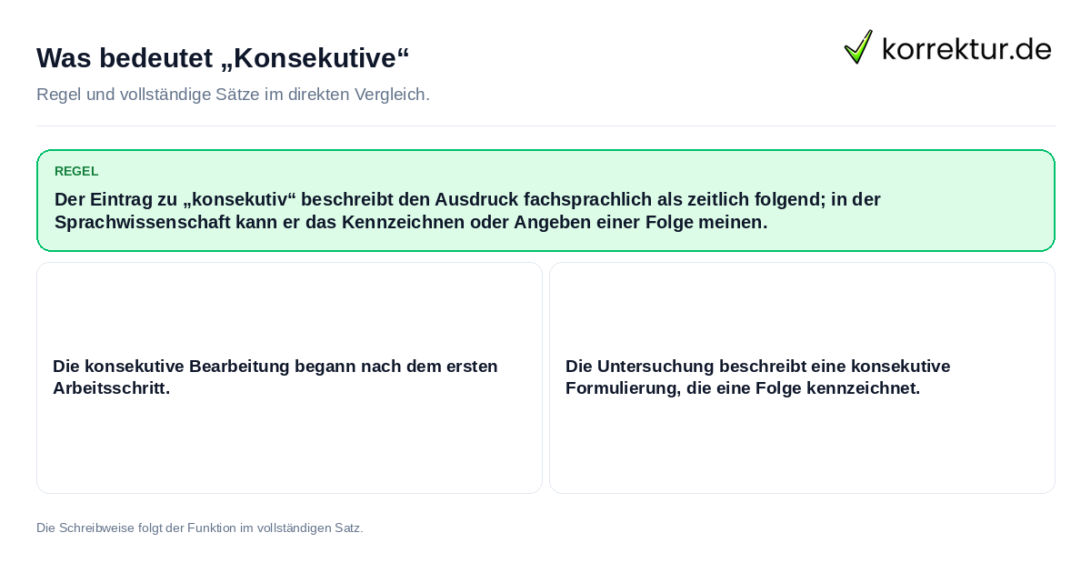 Was bedeutet „Konsekutive“ Konkrete Regel und vollständige Beispielsätze zu Was bedeutet „Konsekutive“