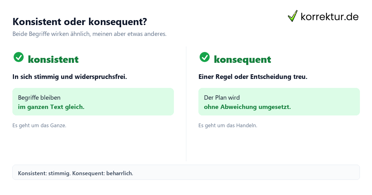 Konsistent Bedeutung: Abgrenzung zu konsequent