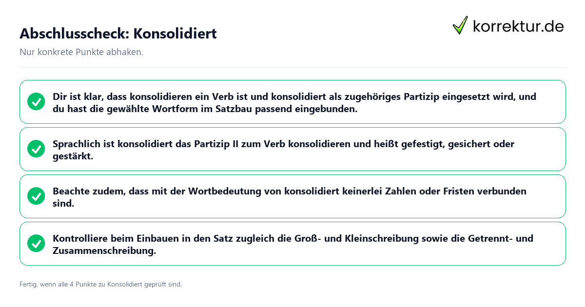 Konkreter Abschlusscheck zu Konsolidiert