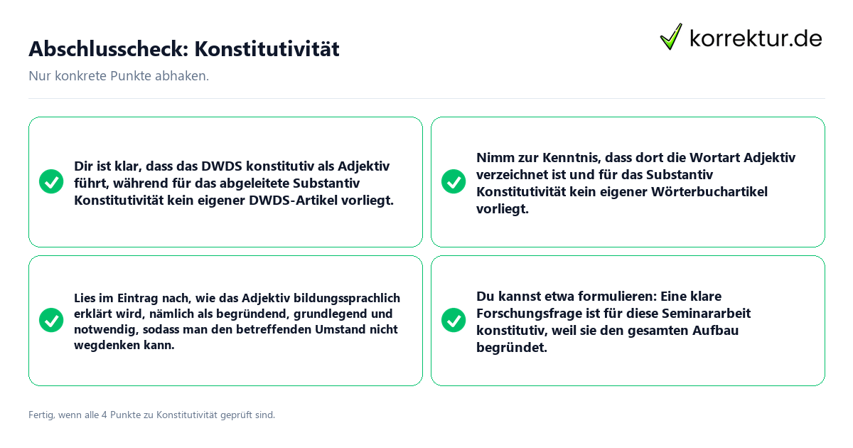 Abschlusscheck: Konstitutivität Konkreter Abschlusscheck zu Konstitutivität