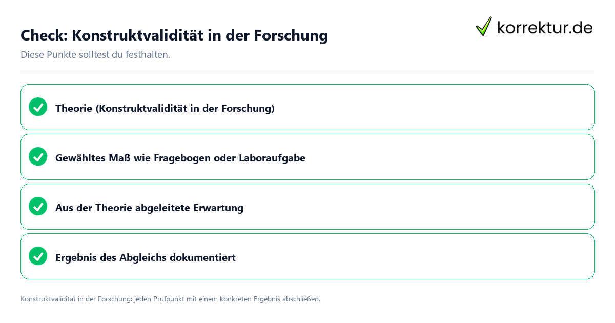 Konstruktvalidität in der Forschung mit einer themenspezifischen Checkliste