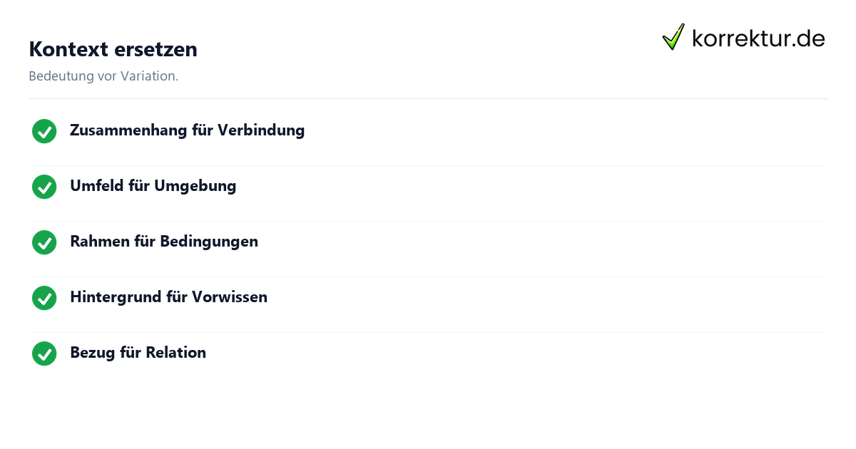 Kontext Synonym Übersicht
