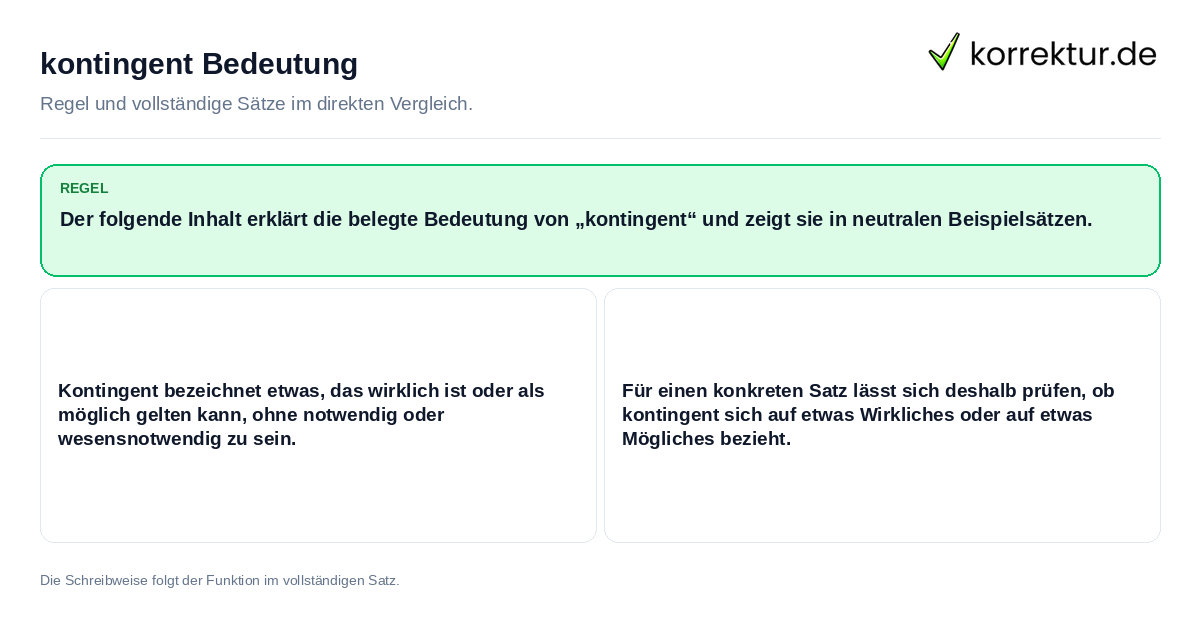 kontingent Bedeutung Konkrete Regel und vollständige Beispielsätze zu kontingent Bedeutung