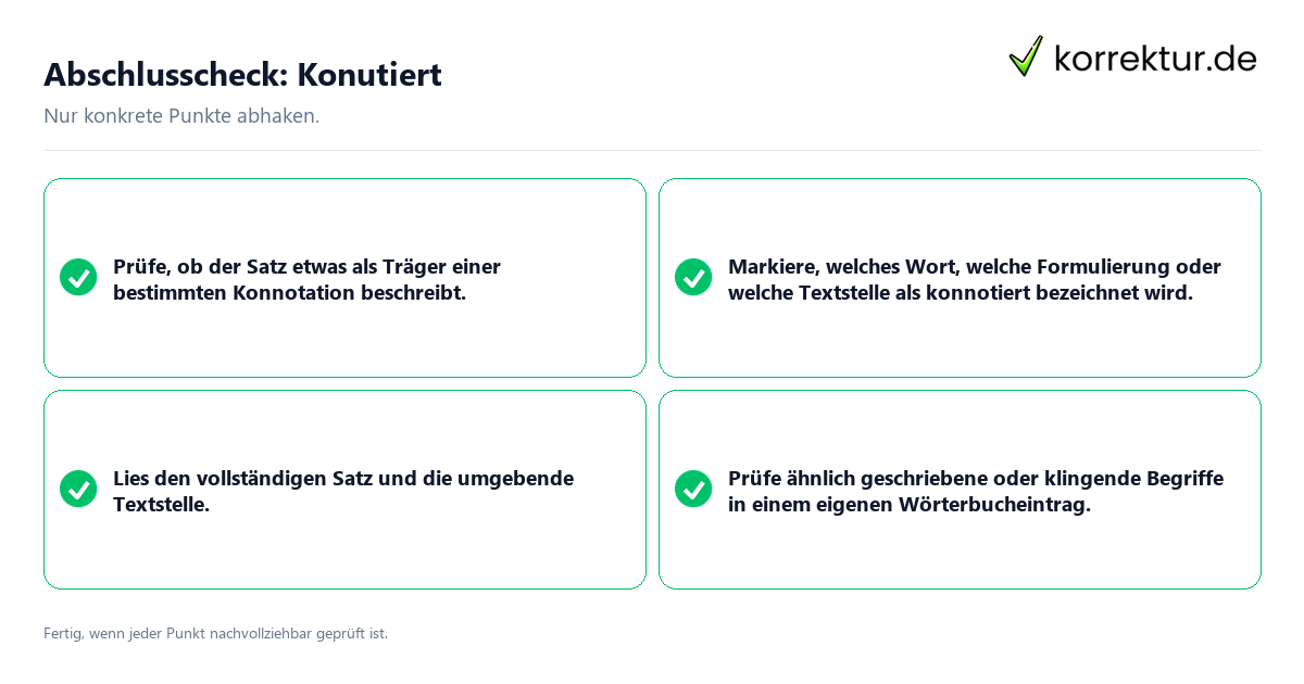 Konkreter Abschlusscheck zu Konutiert