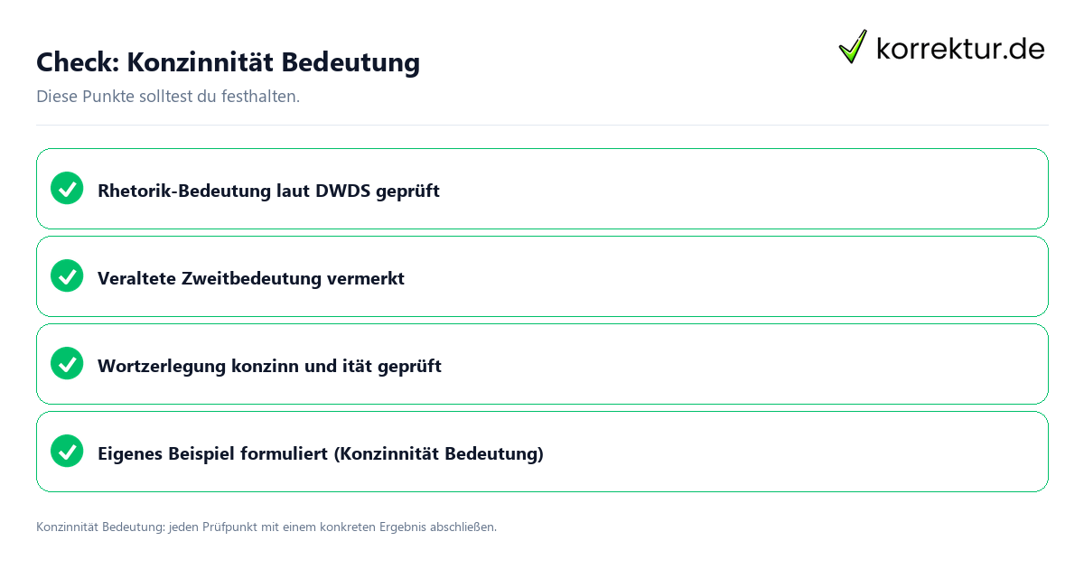 Check: Konzinnität Bedeutung Konzinnität Bedeutung mit einer themenspezifischen Checkliste