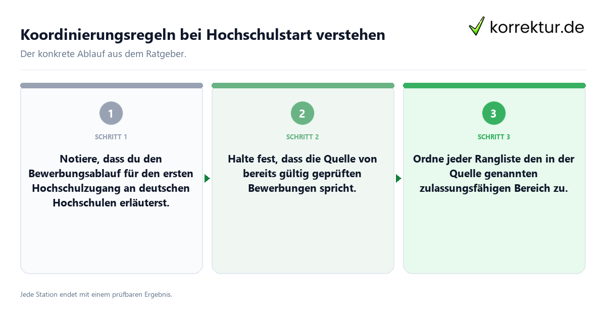 Konkrete Schritte zu Koordinierungsregeln bei Hochschulstart verstehen