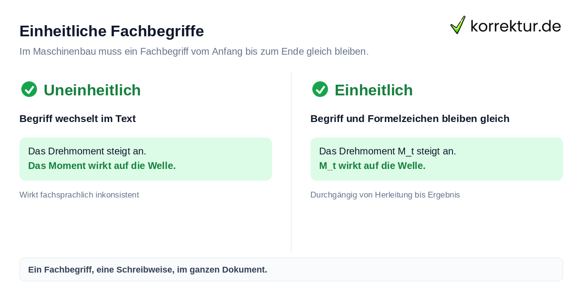 Einheitliche Fachbegriffe Korrekturlesen Ingenieurwissenschaften: Drehmoment einheitlich als M_t schreiben