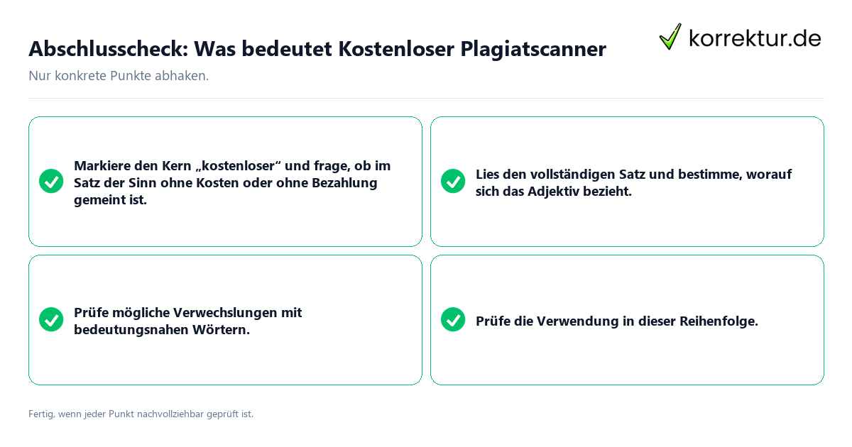 Abschlusscheck: Was bedeutet Kostenloser Plagiatscanner Konkreter Abschlusscheck zu Was bedeutet Kostenloser Plagiatscanner