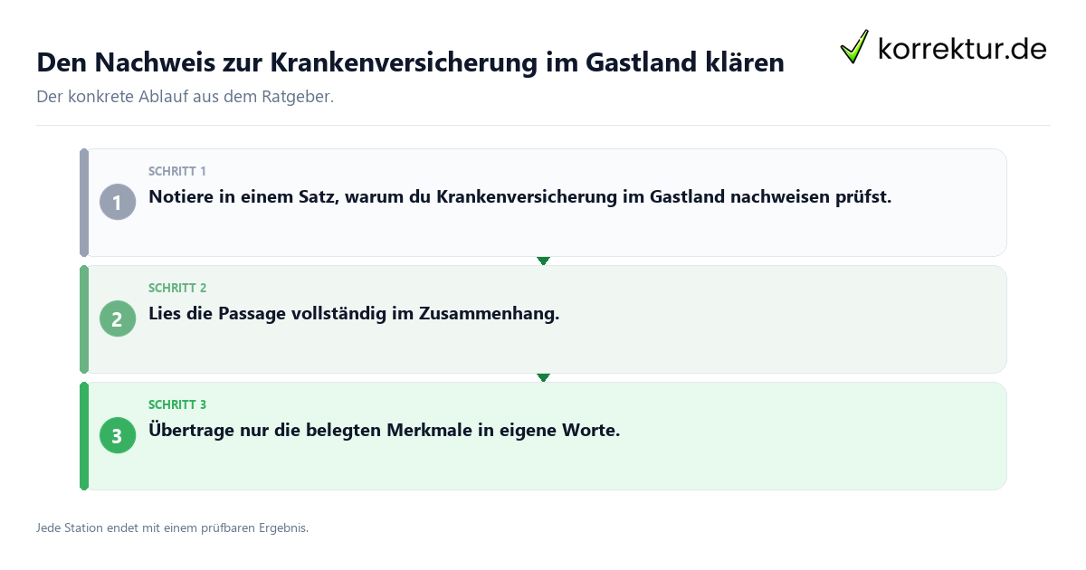 Konkrete Schritte zu Den Nachweis zur Krankenversicherung im Gastland klären