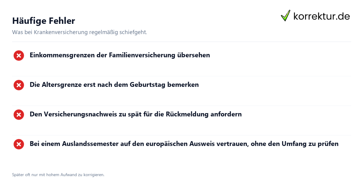 Krankenversicherung für Studierende richtig wählen: häufige Fehler
