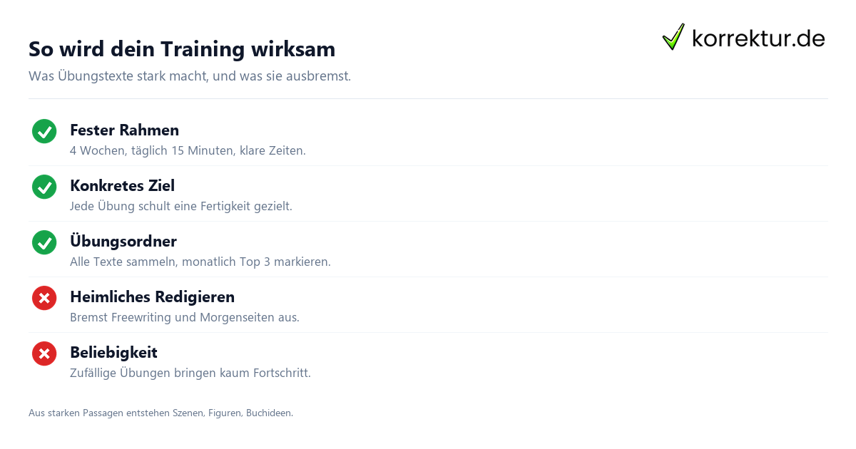 Kreatives Schreiben: Regeln für effektives Üben