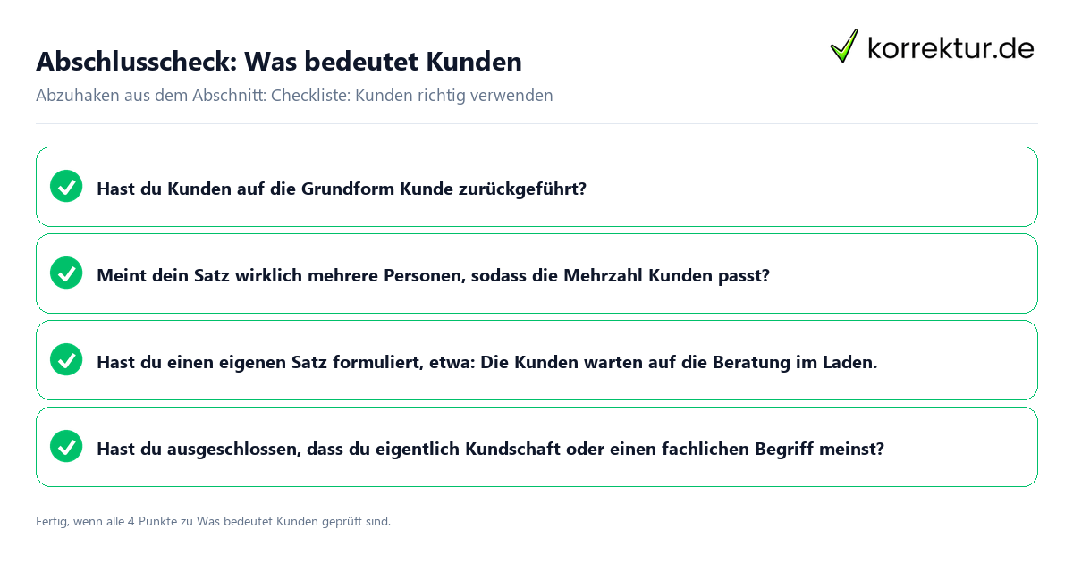 Abschlusscheck: Was bedeutet Kunden Konkreter Abschlusscheck zu Was bedeutet Kunden
