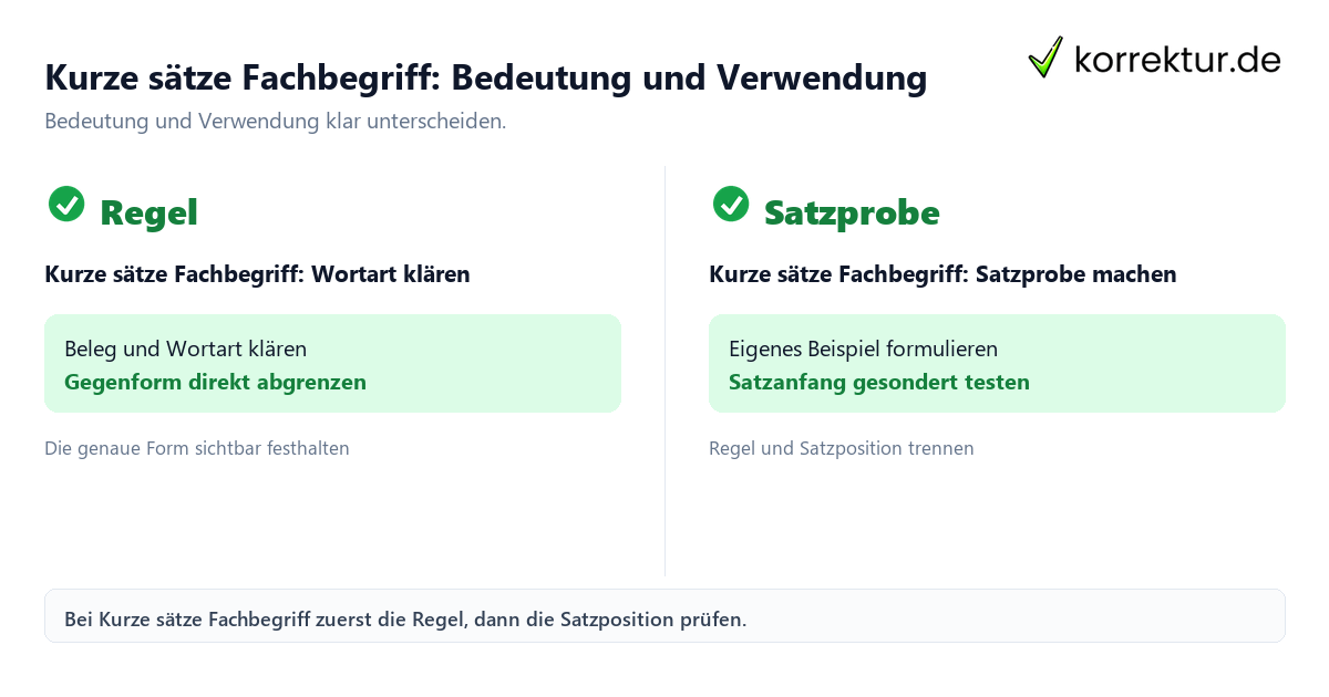 Kurze sätze Fachbegriff: Bedeutung und Verwendung mit Bedeutung und passender Verwendung im Vergleich