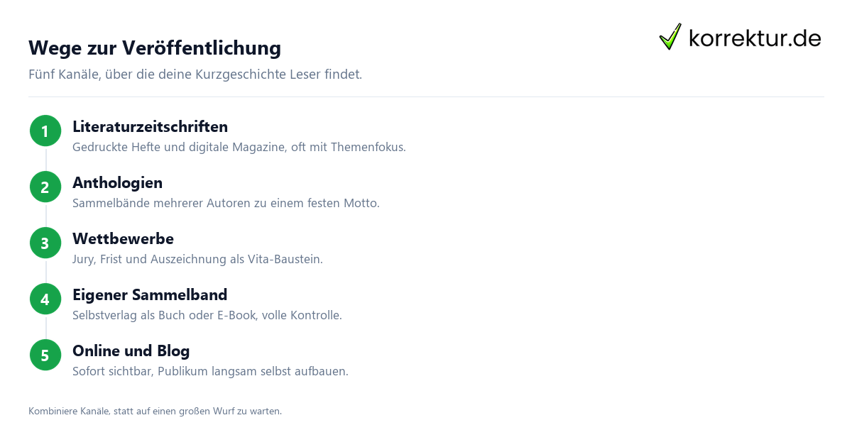 Wege zur Veröffentlichung Kurzgeschichte veröffentlichen: 5 Wege für Autoren