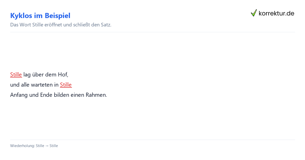 Kyklos im Beispiel Kyklos verständlich erklärt mit Beispiel Stille
