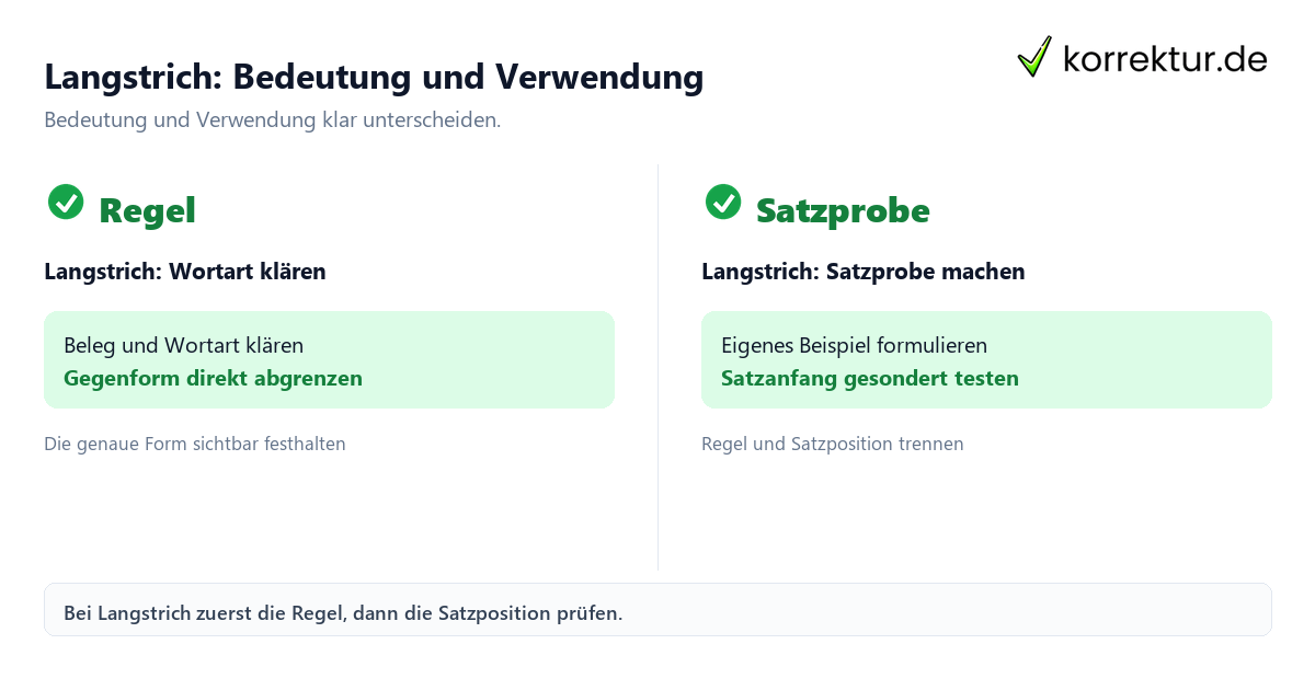 Langstrich: Bedeutung und Verwendung mit Bedeutung und passender Verwendung im Vergleich