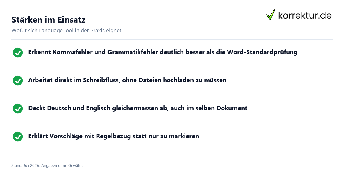 LanguageTool im Test: Erfahrungen aus der Praxis: Stärken im Überblick