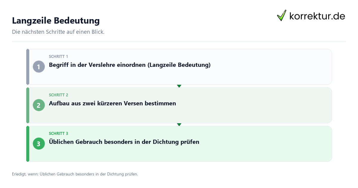 Langzeile Bedeutung mit einem Ablauf aus Prüfung, Kontakt und Dokumentation