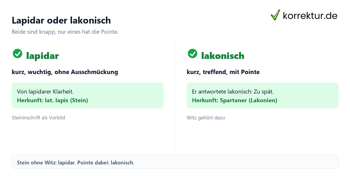 Lapidar Bedeutung: Vergleich lapidar und lakonisch