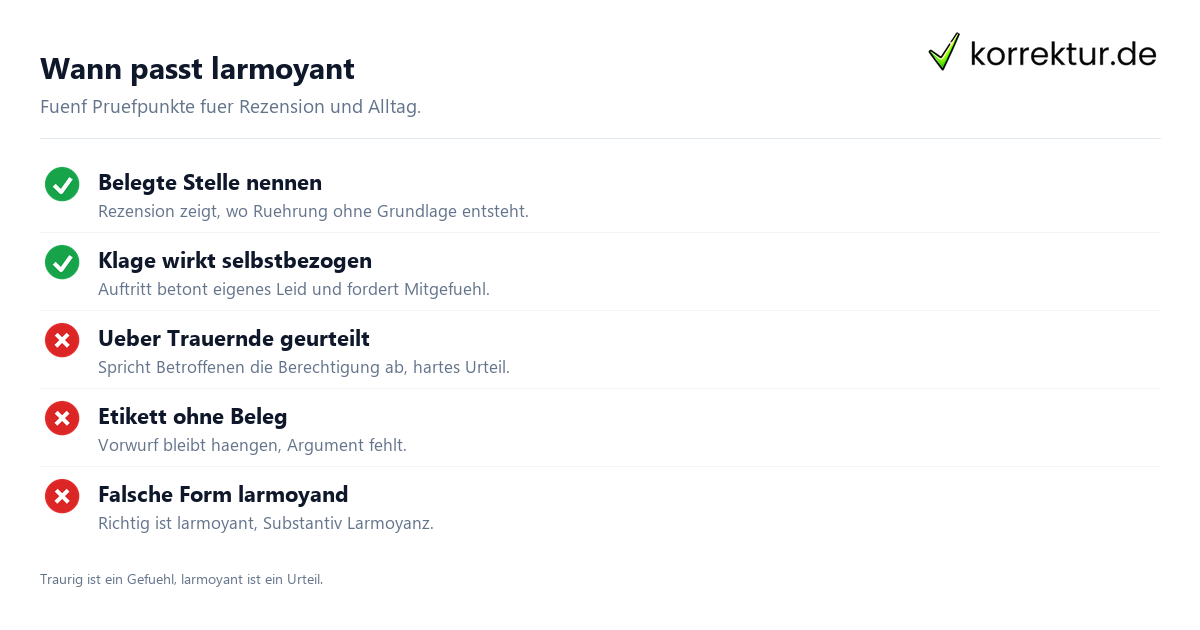 Larmoyant Bedeutung