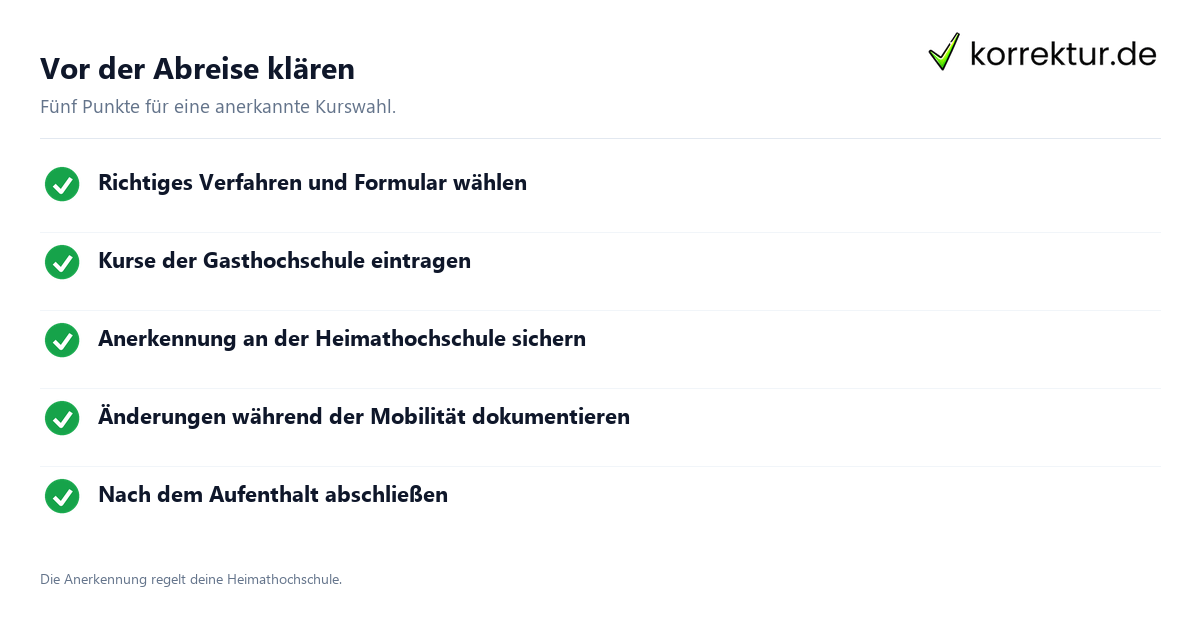 Erasmus Checkliste