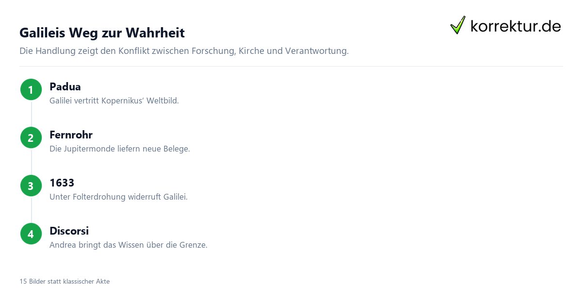 Leben des Galilei Handlung in vier Schritten
